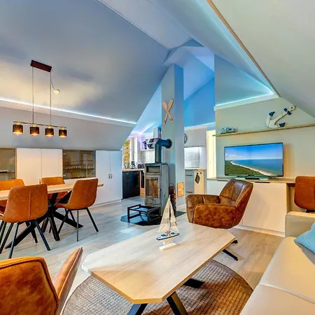 شقة Duenenhaus Unserusedomde Ca80qm Mit Privater Sauna Und Kamin Parkplatz Direkt Am 2i3